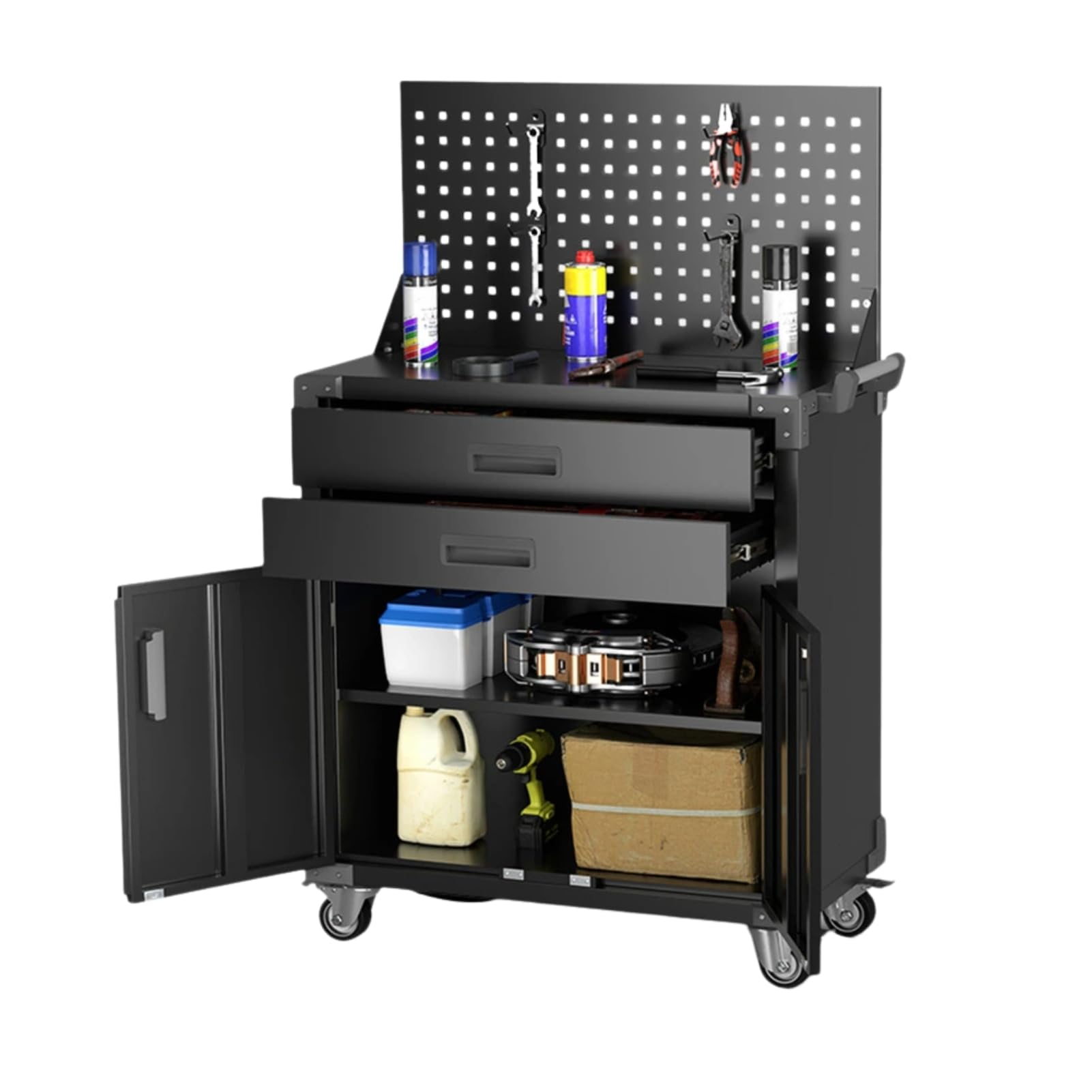 Amazon.co.jp: Harper & Bright Designs ツールキャビネット 作業台